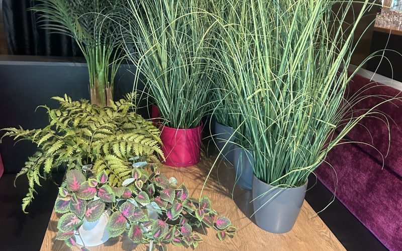 88- Lot de fleurs décoratives en pot +/- 60