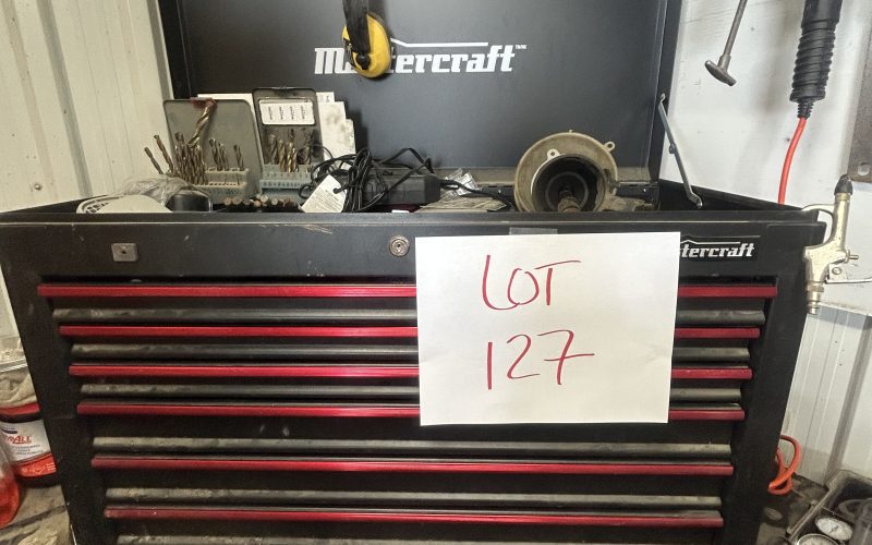 Lot 127 – Coffre a outil Mastercraft avec outils ( a Magog )
