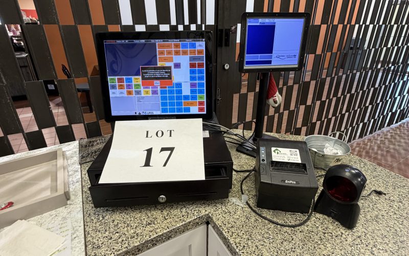 Lot 17- (3) Système caisse G4POS avec lecteur , imprimante et afficheur